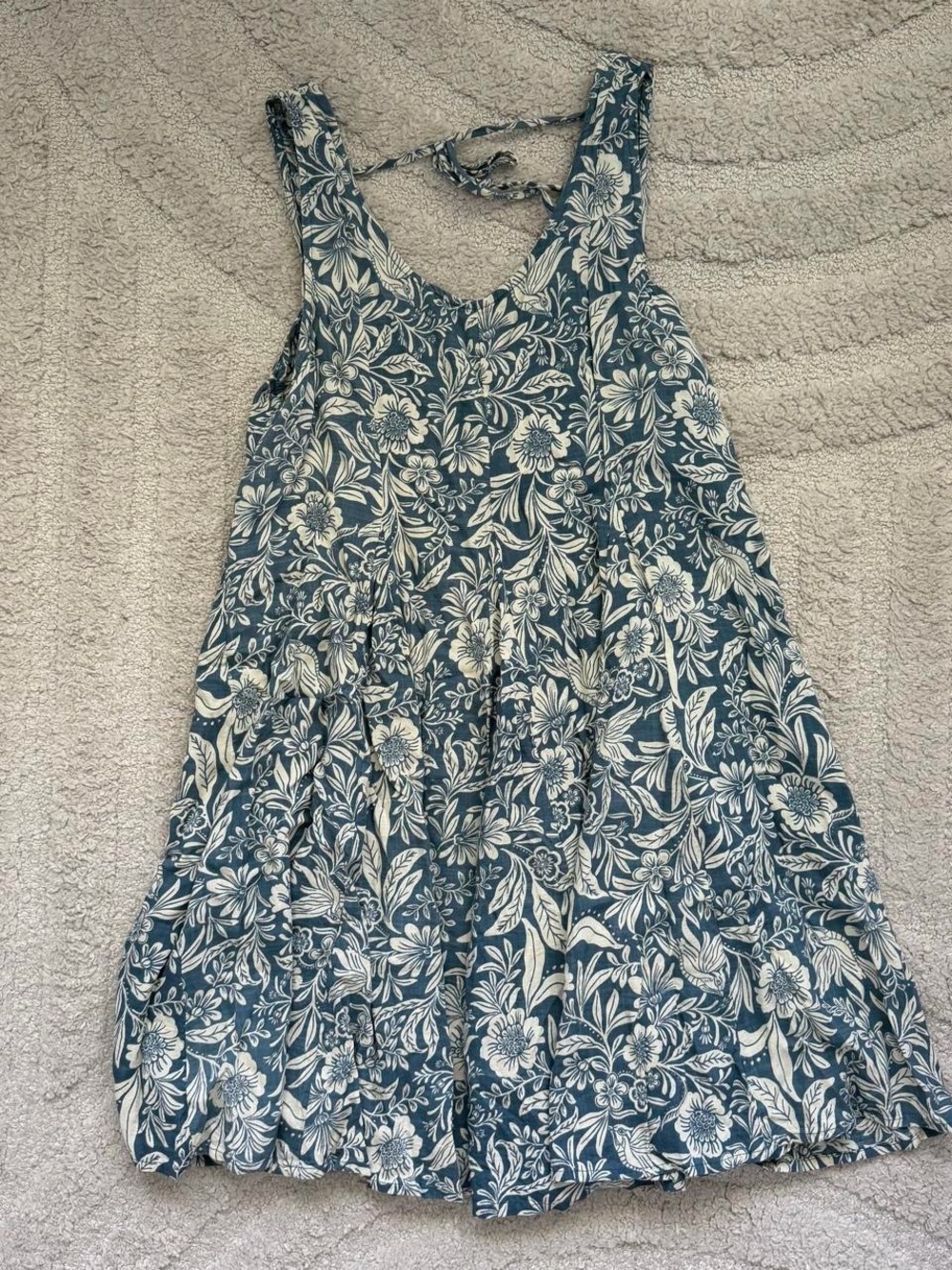 Bila Blue Floral Tie-Back Dress